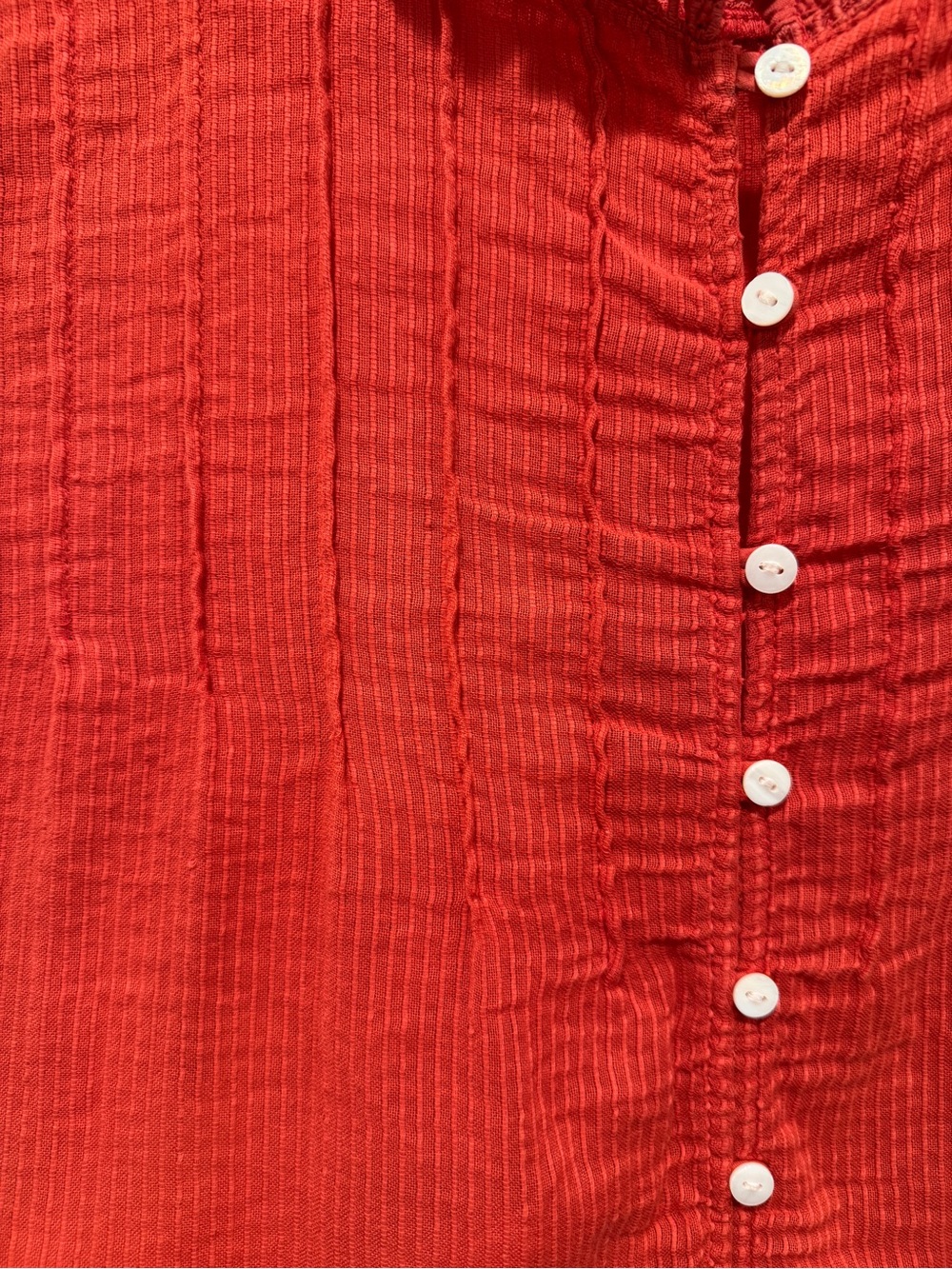 Faherty Coral Button-Down Ruffled Cuff Blouse - Picture 3 of 10